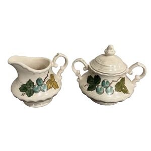 Vintage Vernon Poppytrail Ware by Metlox Vineyard Lot Creamer &‎ Sugar Bowl
